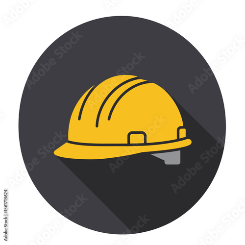 Construction helmet icon in flat style. Safety cap vector illustration