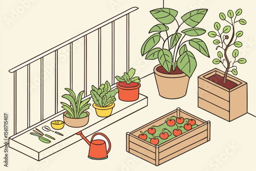 Indoor home decor with potted plants near a window