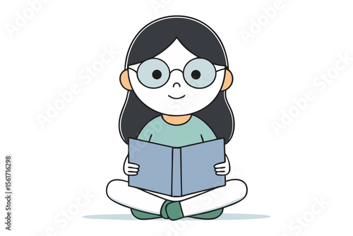 Young Reader with book: A young person sits peacefully, engrossed in the pages of a captivating book, the epitome of focused attention and literary immersion.