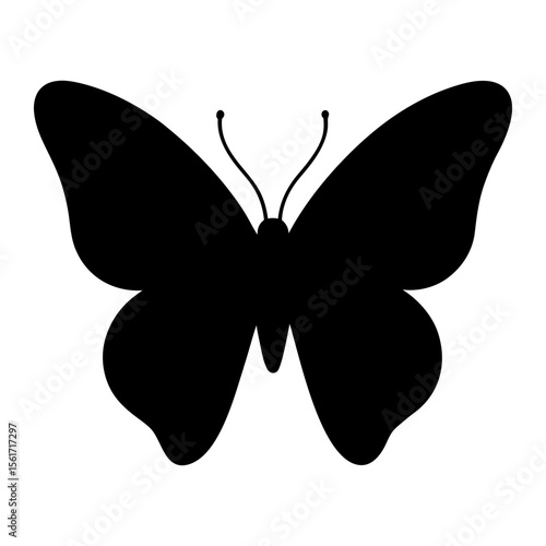 Butterfly silhouette vector, a black butterfly vector art design, and a silhouette of a butterfly animal isolated on a white background