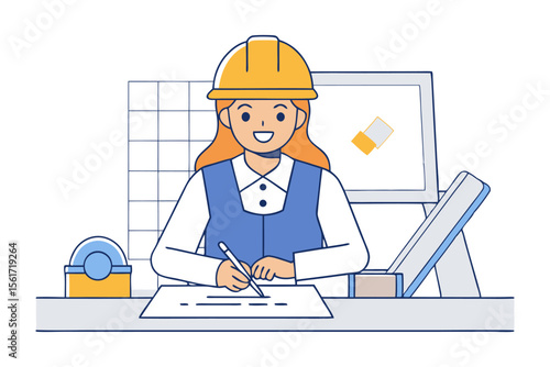 Blueprint Architect: An architectural designer meticulously engrossed in the process of drafting construction plans.
