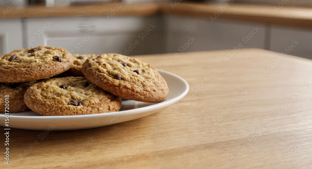 Naklejka premium Delicious Oatmeal Chocolate Chip Cookies