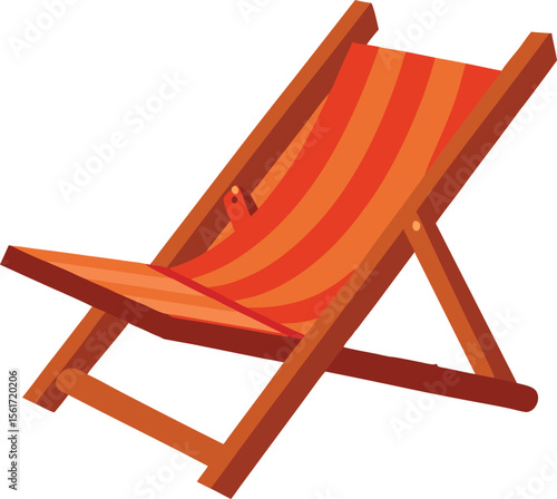Beautiful deckchair vector art illustration