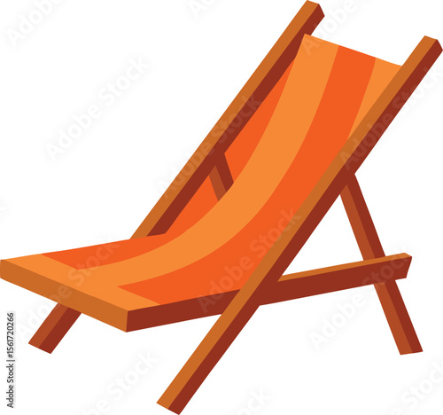 Beautiful deckchair vector art illustration