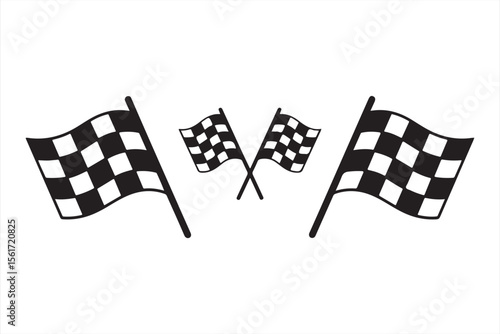 Racing checkered flag icons for competition and milestone achievements