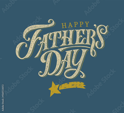 Happy Father`s Day handwritten lettering. Happy Father`s Day typography vector design for greeting cards and poster. Design template celebration. Vector illustration.