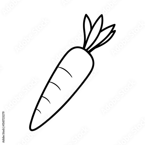 Carrot outline vector art, a carrot silhouette, a black carrot icon silhouette, isolated
