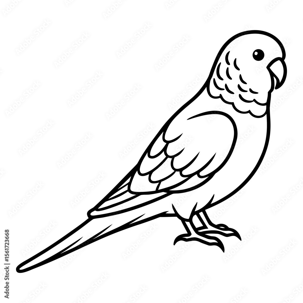 Fototapeta premium Parrot silhouette vector, black bird outline vector art design, and a silhouette of a parrot bird isolated on a white background