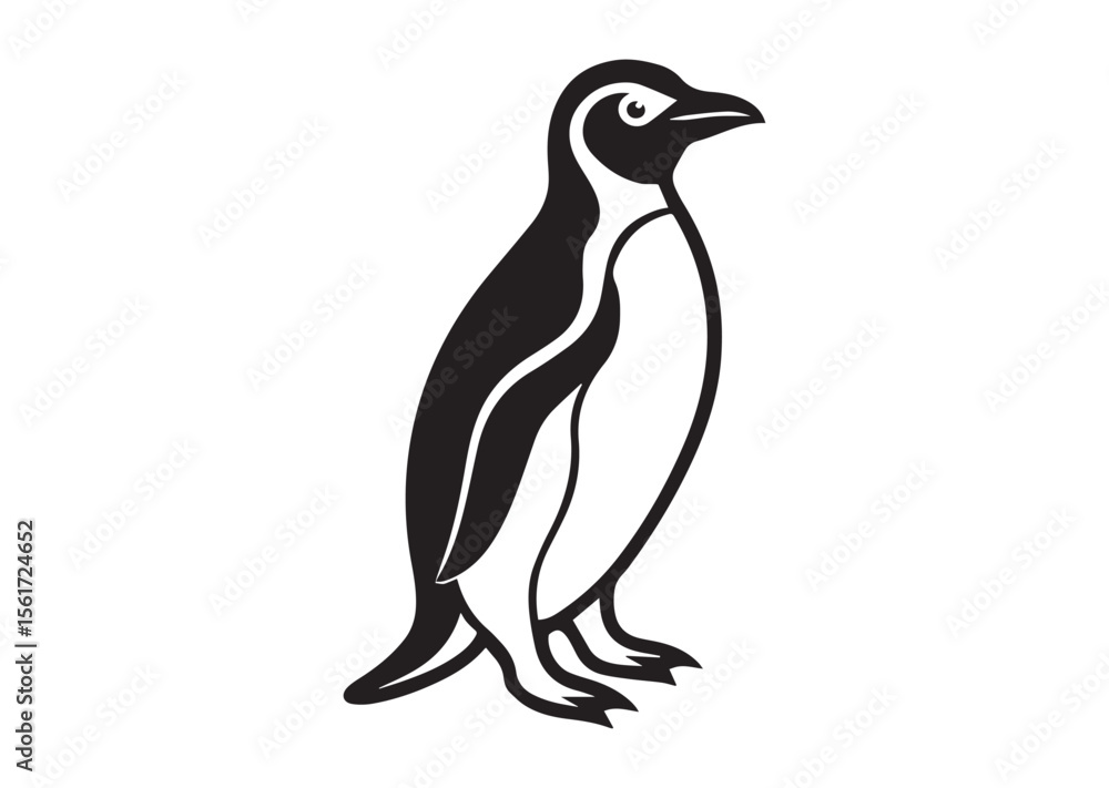 Naklejka premium Penguin Silhouette, Penguin Vector Illustration