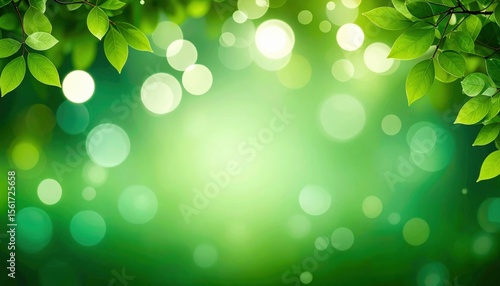 Natural green bokeh background outdoor digital image lush environment close-up nature concept for serenity