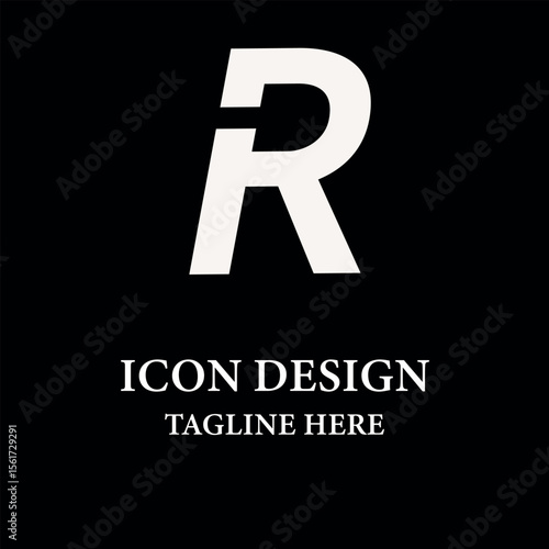 Initial R logo design elegant icon design
