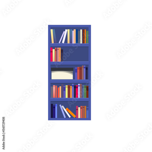 Bookcase with books and a box