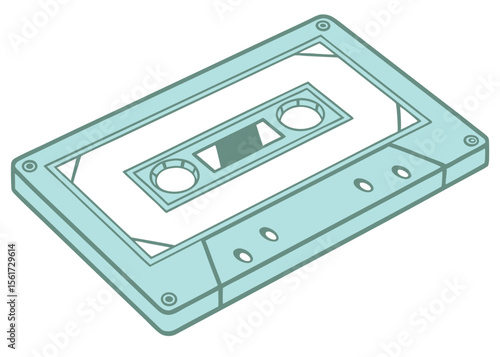 Retro audio cassette tape music player technology sound device vintage design vector illustration