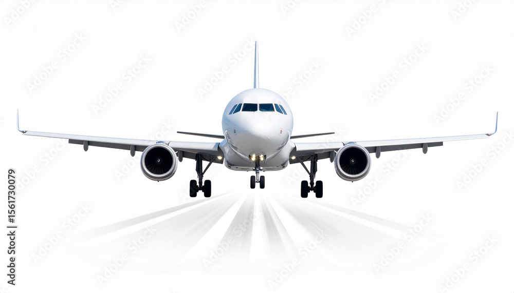 Passenger Jet Taking Off Isolated on White Background Passenger Jet Taking Off Isolated on White Background