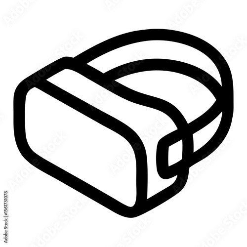 Minimalist Outline Virtual Reality Headset Device Technology Icon Illustration