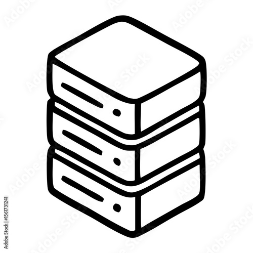 Simple Outline Server Stack Hosting Center Technology Information Data Icon