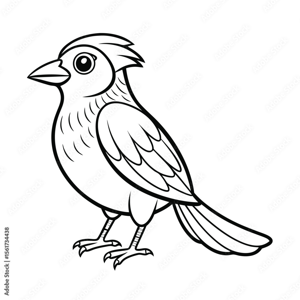 Naklejka premium Kids' Bird Coloring Page on a White Background
