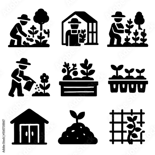 Gardening Icons Set