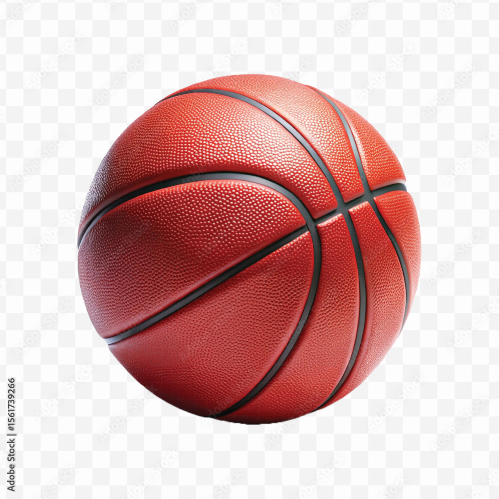 Fototapeta premium abstract 3d basketball in different colour style isolated on transparent background