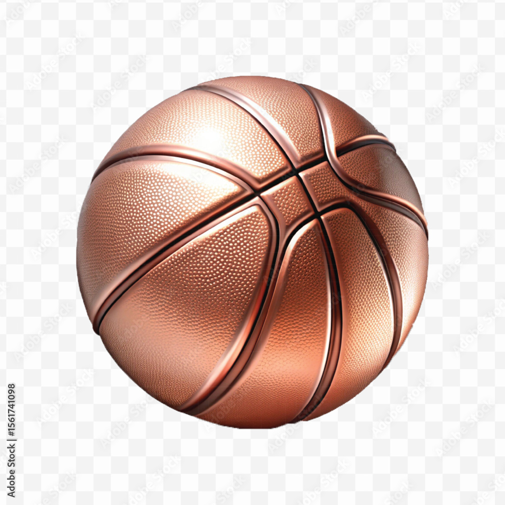 Fototapeta premium abstract 3d basketball in different colour style isolated on transparent background