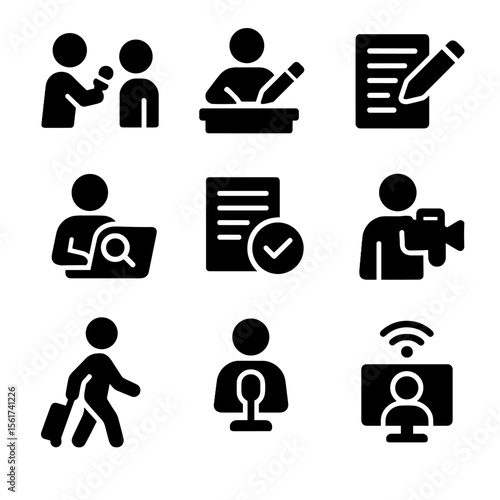 Journalist Icon Set