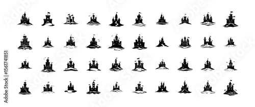 Castle Bundle Silhouette - 40 Vector 
