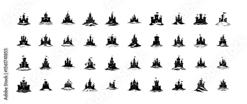 Castle Bundle Silhouette - 40 Vector 