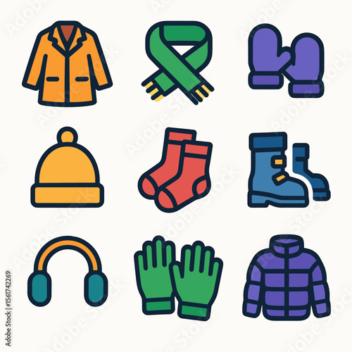 Winter Clothing Icons