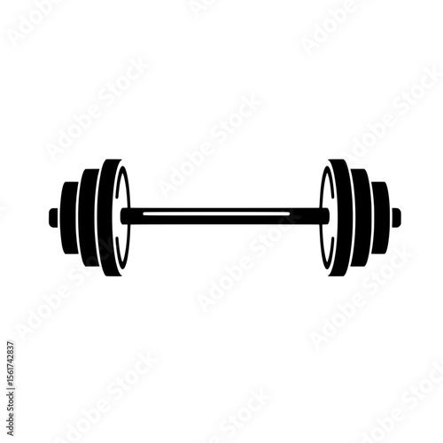 Weights Icon: A minimalist icon featuring a barbell, symbolizing strength, fitness, and weightlifting in a clean, graphic design.