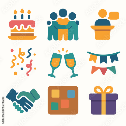 Retirement Celebration Icons