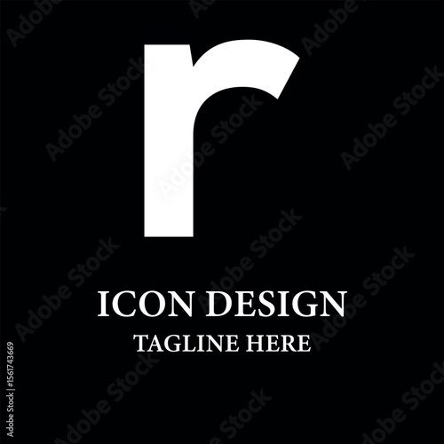 Letter R logo typeset vector