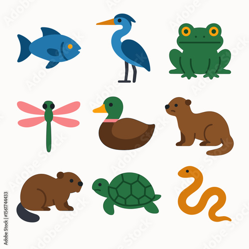 River Wildlife Icons
