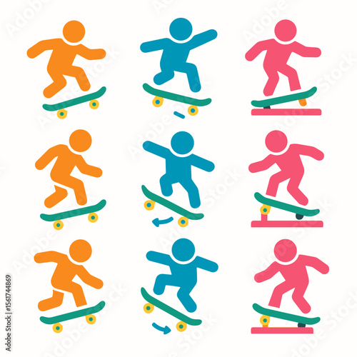 Skateboard Tricks Icons