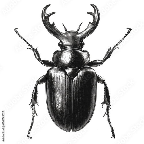 Antique Beetle Sketch - Natural History Illustration