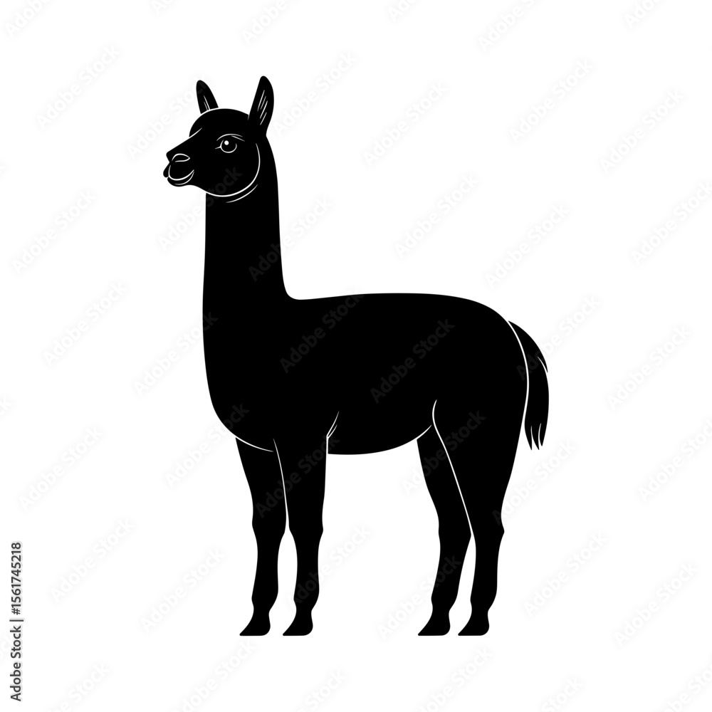 Naklejka premium Alpaca Vector Silhoette