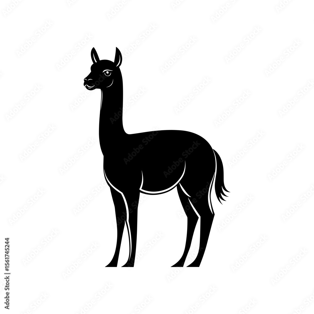 Obraz premium Alpaca Vector Silhoette