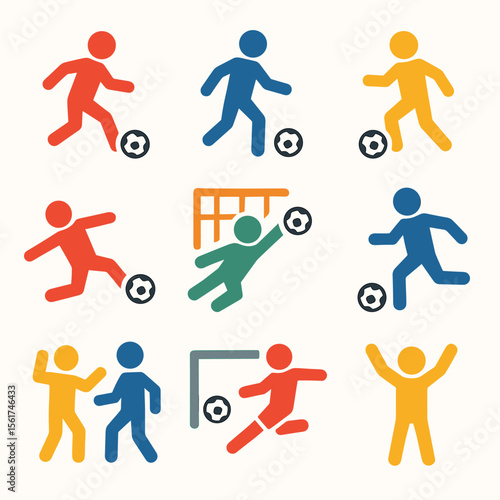 Colorful Soccer Icon Grid