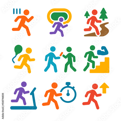 Colorful Running Icons