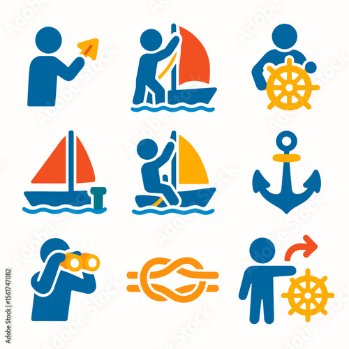 Colorful Sailing Icons