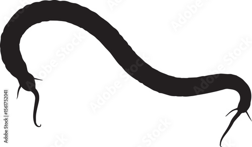 Snake vector illustration on white background with sickle tool design elements.