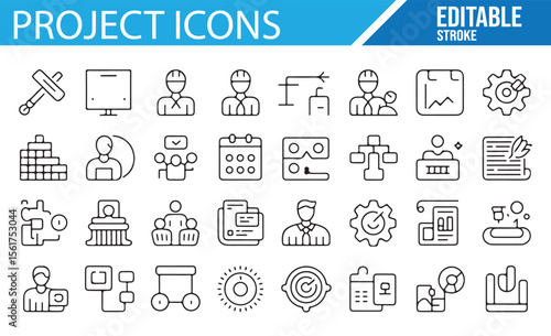Collection of professional project icons for architecture and design.