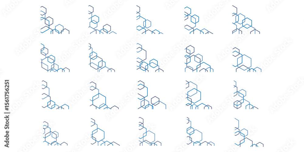 Obraz premium Geometric Hexagonal Tech Corner
