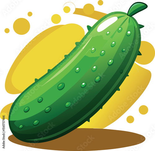 green cucumber flat vector design .