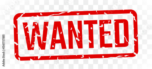 wanted stamp red ink rectangle grunge style. Vector illustration