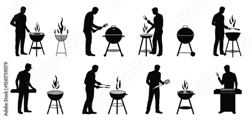 People Grilling on Different Outdoor Grills
