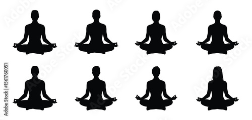 Yoga Meditation Silhouettes of Women