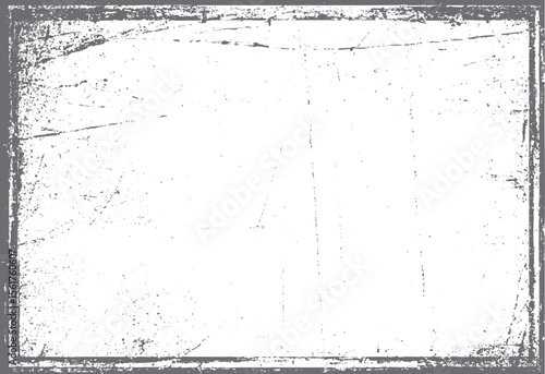 Grunge square frame texture vector with worn edges. Distressed vintage border with scratch marks and rough overlay for retro photo background art.
