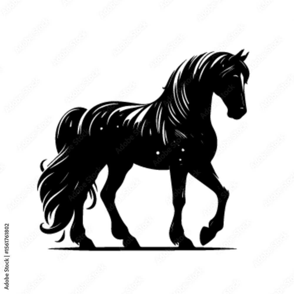 Fototapeta premium Majestic Running Horse Vector Illustration