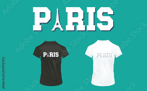 Paris typograpghy graphic tee design