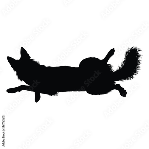 German Shepherd Funny Yoga Silhouette Vector, German Shepherd Dog Silhouette